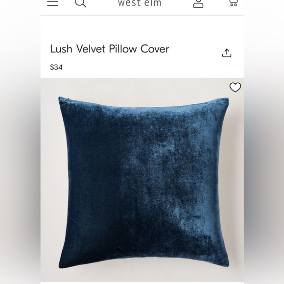 NWT BUNDLE OF WEST ELM PILLOW COVER VELVET COTTON SIZE 15x15”